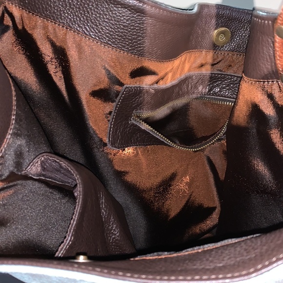 Juan Antonio Adobe Turquoise Blue Brown Leather Nubuck Weekend Boho Western Tote - Picture 5 of 16